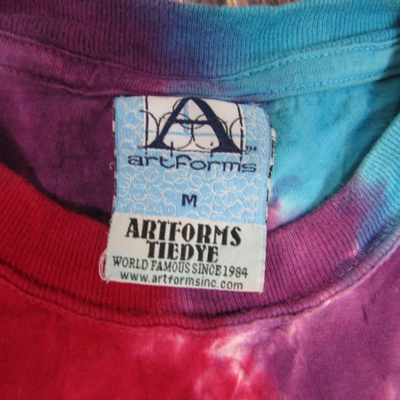 Peace Love & Sandy Feet Shirt Mens Medium Rainbow Tie Dye Long Beach Island - Picture 2 of 6
